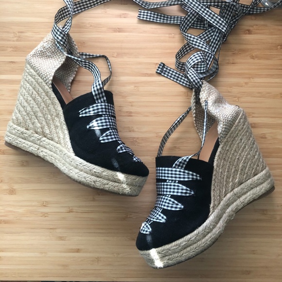 Castaner Gingham Espadrille Wedge Platform - Picture 5 of 7
